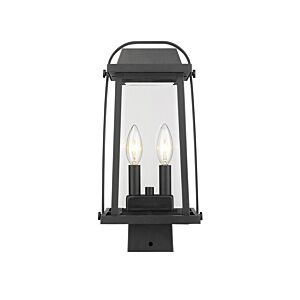 Z-Lite Millworks 2-Light Outdoor Post Mount Fixture Light In Black