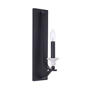 Craftmade Esme 1-Light Wall Sconce in Flat Black with Matte White