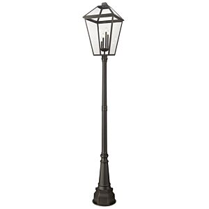Z-Lite Talbot 4-Light Outdoor Post Mounted Fixture Light In Oil Rubbed Bronze