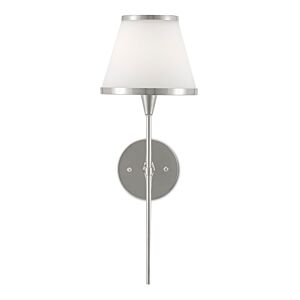 Bagno 1-Light Wall Sconce in Polished Nickel with Opaque Glass
