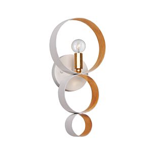 Crystorama Luna 15 Inch Wall Sconce in Matte White And Antique Gold