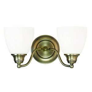 Somerville 2-Light Bathroom Vanity Light in Antique Brass