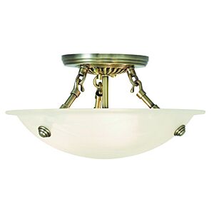 Oasis 3-Light Ceiling Mount in Antique Brass