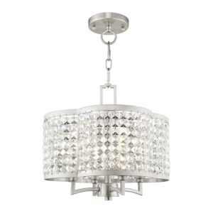 Grammercy 4-Light Mini Chandelier with Ceiling Mount in Brushed Nickel
