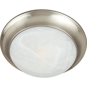 Maxim Lighting Essentials 3 Light Marble Flush Mount in Satin Nickel