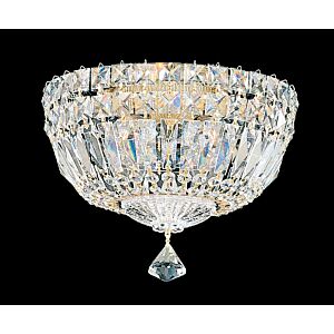Petit Crystal Deluxe 4-Light Flush Mount Ceiling Light in Silver