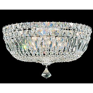 Petit Crystal Deluxe 5-Light Flush Mount Ceiling Light in Silver