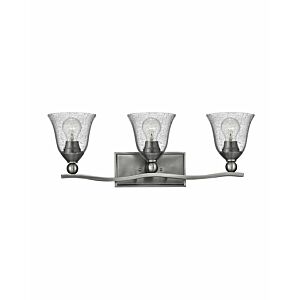 Hinkley Bolla 3-Light Bathroom Vanity Light In Brushed Nickel With Clear Glass