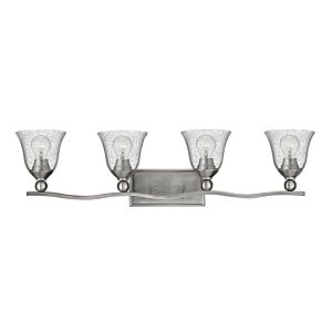 Hinkley Bolla 4-Light Bathroom Vanity Light In Brushed Nickel With Clear Glass
