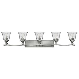 Bolla 5-Light Bathroom Vanity Light in Brushed Nickel with Clear Glass 