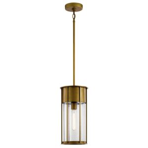 Camillo 1-Light Outdoor Pendant in Natural Brass