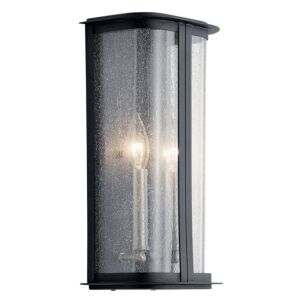 Timmin 2-Light Outdoor Wall Mount in Distressed Black