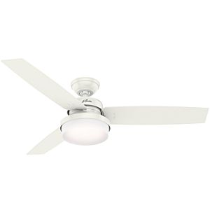 Hunter Sentinel 2 Light 52 Inch Indoor Ceiling Fan in Fresh White