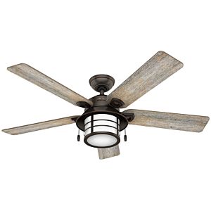 Hunter Key Biscayne 2 Light 54 Inch Indoor/Outdoor Ceiling Fan in Onyx Bengal