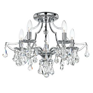 Crystorama Cedar 5 Light 19 Inch Ceiling Light in Polished Chrome with Clear Hand Cut Crystals