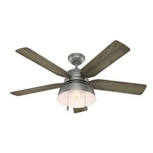Hunter Mill Valley 52 Inch Indoor/Outdoor Ceiling Fan in Matte Silver