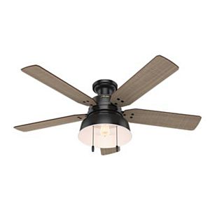 Hunter Mill Valley 52 Inch Indoor/Outdoor Flush Mount Ceiling Fan in Matte Black