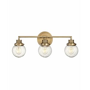 Hinkley Poppy 3-Light Bathroom Vanity Light In Heritage Brass