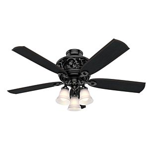 Hunter Promenade 3 Light 54 Inch Indoor Ceiling Fan in Gloss Black