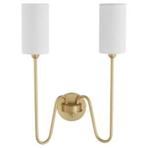 Charlotte 2-Light Wall Mount in Aged Brass