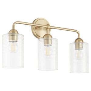 Charlotte 3-Light Bathroom Vanity Light in Aged Brass