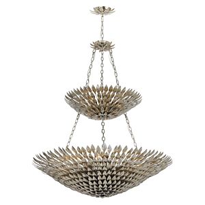 Crystorama Broche 18 Light 47 Inch Traditional Chandelier in Antique Silver