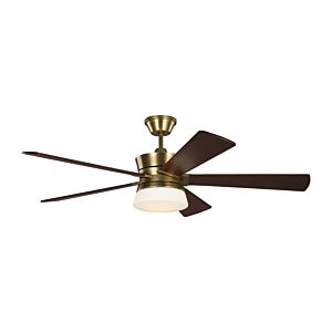 Visual Comfort Fan LED Atlantic 56" Indoor Ceiling Fan in Hand-Rubbed Antique Brass