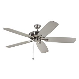 Monte Carlo 60 Inch Colony Super Max Damp Rated Ceiling Fan in Brushed Steel
