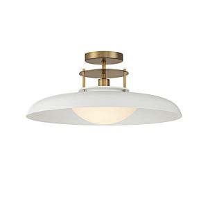 Savoy House Gavin 1 Light Ceiling Light in White with Warm Brass Accents