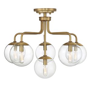 Savoy House Marco 6 Light Ceiling Light in Warm Brass