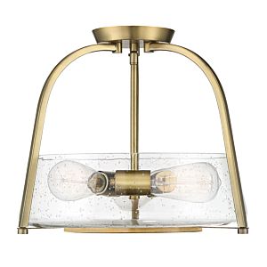  Dash Semi Flush Ceiling Light in Warm Brass