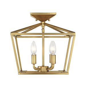  Townsend Semi-Flush Ceiling Light in Warm Brass