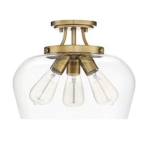 Savoy House Octave 3 Light Ceiling Light in Warm Brass