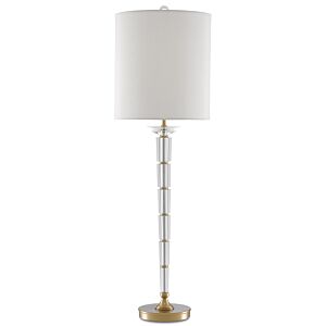 Currey & Company 36 Inch Retreat Table Lamp in Clear and Antique Brass
