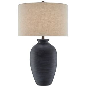 Currey & Company 32 Inch Cyanic Table Lamp in Scarab Blue and Bronze