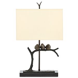 Currey & Company 25 Inch Sparrow Table Lamp in Bronze and Black