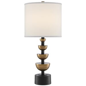 Currey & Company 29 Inch Chastain Table Lamp in Antique Brass and Black