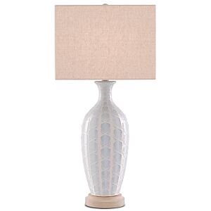 Saraband 1-Light Table Lamp in Sky Blue with Cream