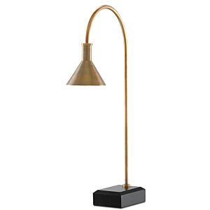 Thayer 1-Light Table Lamp in Vintage Brass with Black
