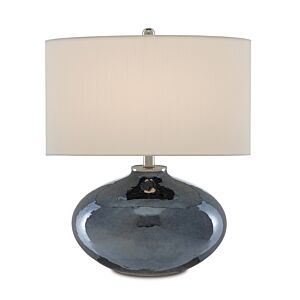 Lucent 1-Light Table Lamp in Blue Plated with Polished Nickel