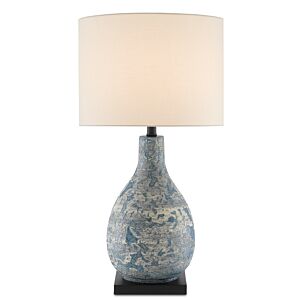Ostracon 1-Light Table Lamp in Vintage Blue