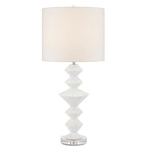 Sheba 1-Light Table Lamp in Pearl with White