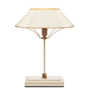 Daphne 1-Light Table Lamp in Ivory with Antique Brass with Gold