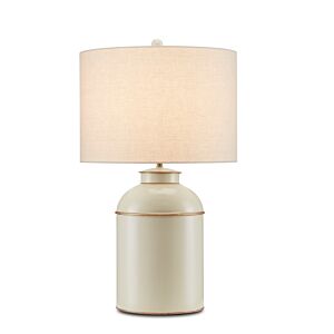 London 1-Light Table Lamp in Ivory with Gold