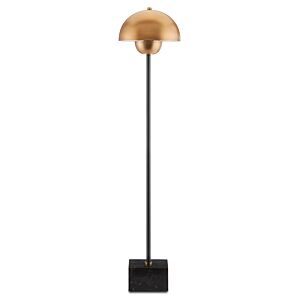 La 1-Light Table Lamp in Brushed Brass with Black
