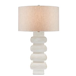 Blondel 1-Light Table Lamp in Whitewash with Antique Nickel
