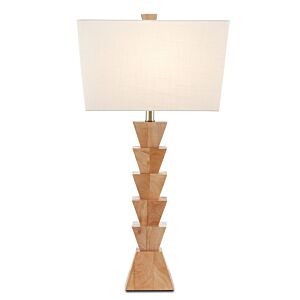 Elmstead 1-Light Table Lamp in Natural Wood