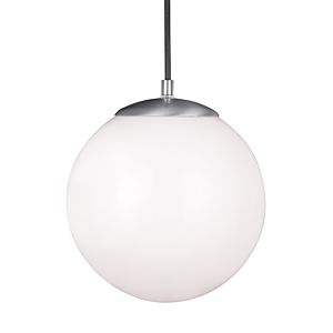 Visual Comfort Studio Leo Hanging Globe Medium Pendant Light in Satin Aluminum