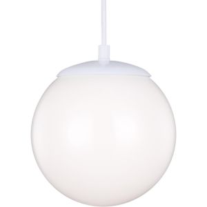Visual Comfort Studio Leo Hanging Globe Medium Pendant Light in White