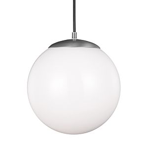 Visual Comfort Studio Leo - Hanging Globe 13" Pendant Light in Satin Aluminum